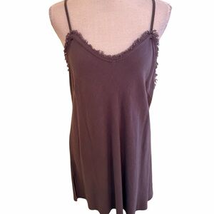 Jaded Gypsy Charcoal Grey Linen Blend "On My Way" Tank O/S